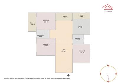 Image of 1550 Sq.ft 3 BHK Apartment / Flat for sale in Purvi Symphony by Sai Purvi Developers, Gunjur Village, Bengaluru for Rs. 16900000