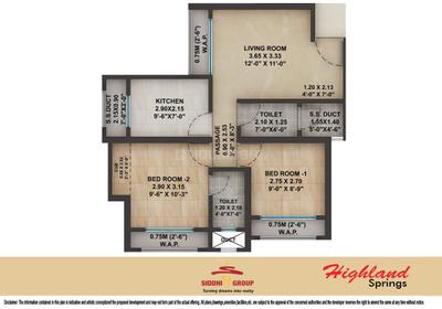 Image of 635 Sq.ft 2 BHK Apartment / Flat for sale in Siddhi Highland Springs, Thane West, Thane for Rs. 9500000