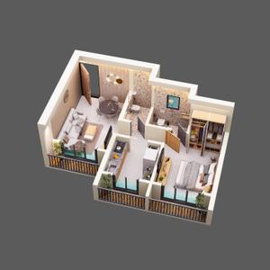 Image of 645 Sq.ft 1 BHK Apartment / Flat for sale in DS Sky Heritage, Kalyan East, Kalyan for Rs. 3999000