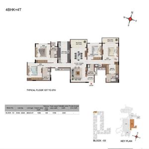 Floor Plan Image of 2352 Sq.ft 4 BHK Apartment / Flat for sale in Pallikaranai Chennai for Rs. 22500000