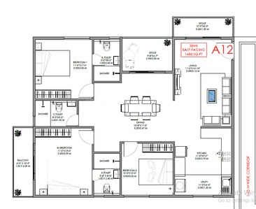Image of 1350 Sq.ft 3 BHK Apartment / Flat for sale in K R Puram, Bengaluru for Rs. 7000000