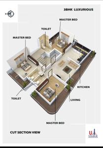 Image of 1800 Sq.ft 3 BHK Apartment / Flat for sale in Uttara Nagar, Nashik for Rs. 8300000
