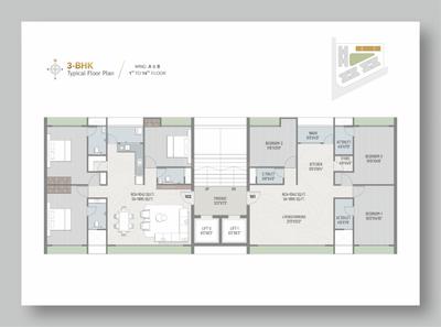 Image of 1895 Sq.ft 3 BHK Apartment / Flat for sale in New Althan, Surat for Rs. 6918645
