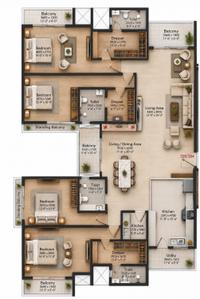 Image of 3522 Sq.ft 4 BHK Apartment / Flat for sale in KT Nagar, Nagpur for Rs. 21132000