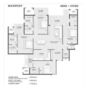 Image of 3050 Sq.ft 4 BHK Apartment / Flat for sale in Sector 120, Mohali for Rs. 21000000
