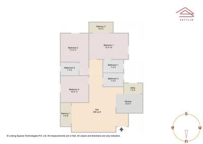 Image of 1498 Sq.ft 3 BHK Apartment / Flat for sale in TVS Emerald Jardin by TVS Emerald Limited, Singasandra, Bengaluru for Rs. 26500000