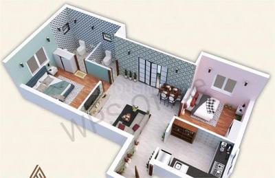 Hall Image of 880 Sq.ft 2 BHK Apartment / Flat for sale in Kundrathur Chennai for Rs. 4928000