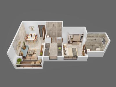Image of 625 Sq.ft 1 BHK Apartment / Flat for sale in Dombivli East, Thane for Rs. 4150000