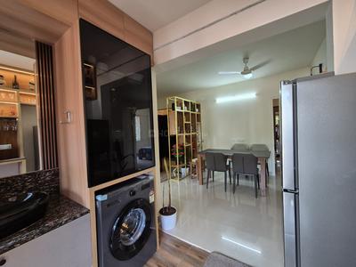 Kitchen Image of 990 Sq.ft 3 BHK Apartment / Flat for rent in Sowparnika Jazzmyna, Kunnamangalam Kozhikode for Rs. 34000