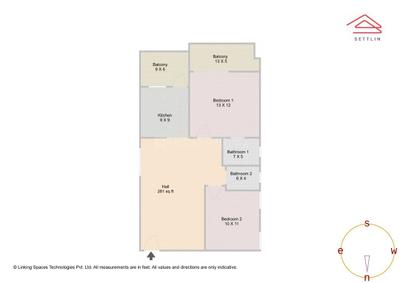 Image of 1156 Sq.ft 2 BHK Apartment / Flat for sale in Gunjur Palya, Bengaluru for Rs. 7800000