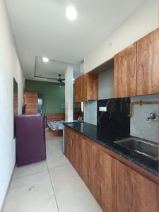 Kitchen Image of 380 Sq.ft 1 RK Studio for rent in Mahalakshmi Nagar Indore for Rs. 13999