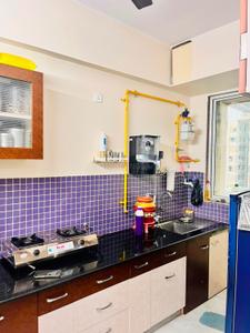 Kitchen Image of 758 Sq.ft 1 BHK Apartment / Flat for rent in Build Art Aarna Fortune, South Bopal Ahmedabad for Rs. 28000