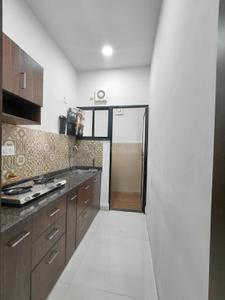 Kitchen Image of 550 Sq.ft 1 BHK Builder Floor for rent in Mahalakshmi Nagar Indore for Rs. 20000