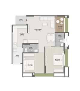 Image of 1485 Sq.ft 2 BHK Apartment / Flat for sale in Harnav Rivera, Zundal, Ahmedabad for Rs. 5500000