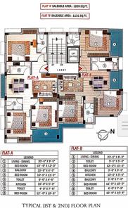 Image of 1070 Sq.ft 3 BHK Apartment / Flat for sale in Dhakuria, Kolkata for Rs. 6955000