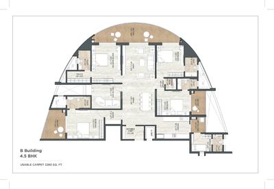 Floor Plan Image of 3051 Sq.ft 4 BHK Apartment / Flat for sale in Miami, Charholi Budruk Pune for Rs. 26800000