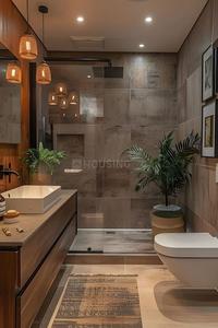 Bathroom Image of 1500 Sq.ft 1.5 BHK Independent House for rent in Unique City Homes, Chanakyapuri Ahmedabad for Rs. 14600