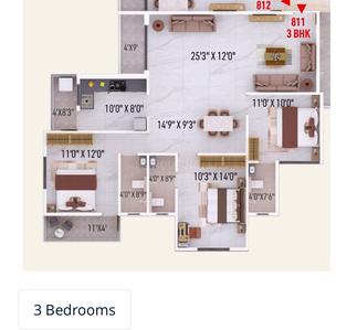 Image of 1765 Sq.ft 4 BHK Apartment / Flat for sale in Manish Nagar, Nagpur for Rs. 7589500
