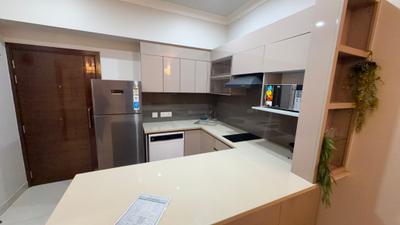 Kitchen Image of 913 Sq.ft 1 BHK Builder Floor for rent in Central The Room II, Sector 33 Sohna for Rs. 40000