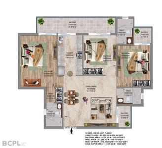 Image of 798 Sq.ft 2 BHK Apartment / Flat for sale in Sector 112, Faridabad for Rs. 7096000