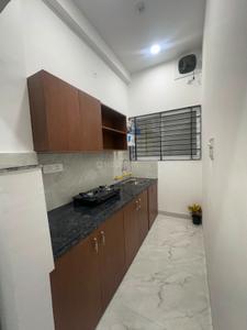 Kitchen Image of 600 Sq.ft 1 BHK Builder Floor for rent in Mahalakshmi Nagar Indore for Rs. 18000