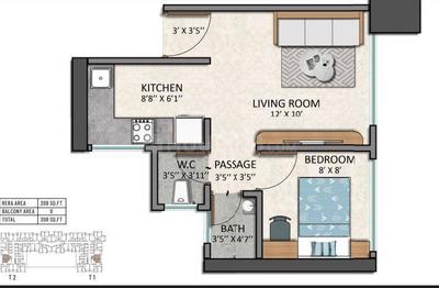Image of 1200 Sq.ft 3 BHK Apartment / Flat for sale in Ashar Pulse, Thane West, Thane for Rs. 18000000