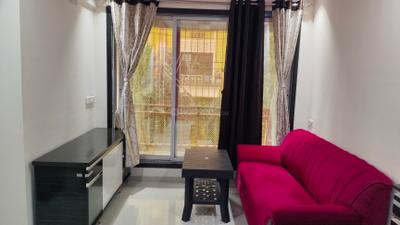 Living Room Image of 650 Sq.ft 1 BHK Apartment / Flat for rent in Krishna Heights, Ghansoli Navi Mumbai for Rs. 45000