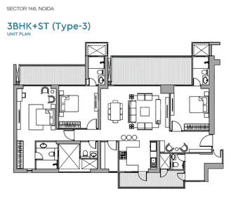 Image of 2450 Sq.ft 3.5 BHK Apartment / Flat for sale in Godrej Tropical Isle, Sector 146, Noida for Rs. 42500000