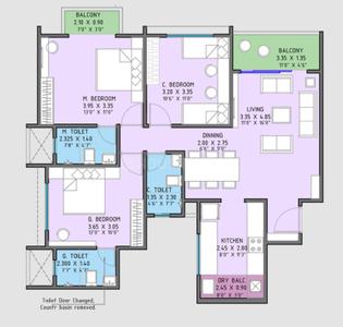 Image of 1281 Sq.ft 2 BHK Apartment / Flat for sale in Lifecraft The 4th Axis, Punawale, Pune for Rs. 7850000