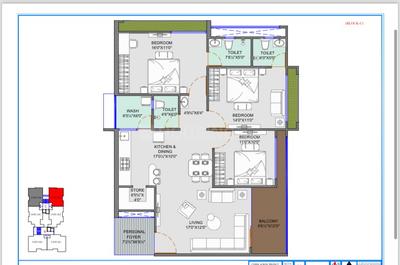Image of 2430 Sq.ft 3 BHK Apartment / Flat for sale in Kudasan, Gandhinagar for Rs. 9700000