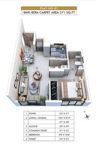 Image of 380 Sq.ft 1 BHK Apartment / Flat for sale in Atmiya Prime Vista Phase 2, Ghatkopar East, Mumbai for Rs. 8000000