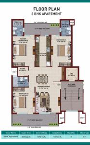 Image of 2018 Sq.ft 3 BHK Apartment / Flat for sale in SBP City Of Dreams 2, Sector 116, Mohali for Rs. 11500000