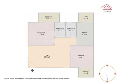 Image of 1070 Sq.ft 2 BHK Apartment / Flat for sale in Varthur, Bengaluru for Rs. 14000000