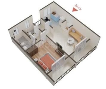 Image of 980 Sq.ft 2 BHK Apartment / Flat for sale in Hakke Ekaant, Fursungi, Pune for Rs. 5800000