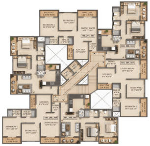 Image of 995 Sq.ft 2 BHK Apartment / Flat for sale in Kharadi, Pune for Rs. 8300000