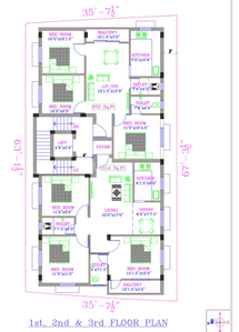 Image of 1114 Sq.ft 3 BHK Apartment / Flat for sale in Nanganallur, Chennai for Rs. 12532000
