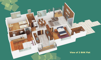 Image of 1250 Sq.ft 3 BHK Apartment / Flat for sale in Parijat Nagar, Nashik for Rs. 7000000
