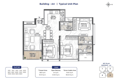 Image of 1640 Sq.ft 3 BHK Apartment / Flat for sale in Meridian, Balewadi, Pune for Rs. 16300000