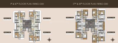 Floor Plan Image of 1005 Sq.ft 3 BHK Apartment / Flat for sale in Modis Rashmi Signature, Malad West Mumbai for Rs. 28064000