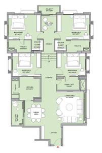 Image of 2187 Sq.ft 4 BHK Apartment / Flat for sale in Town Square, New Town, Kolkata for Rs. 40300000