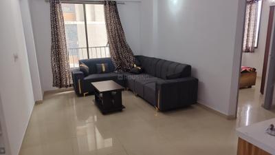 Living Room Image of 640 Sq.ft 1 BHK Apartment / Flat for rent in Applewoods Satyesh Residency, Shela Ahmedabad for Rs. 21000