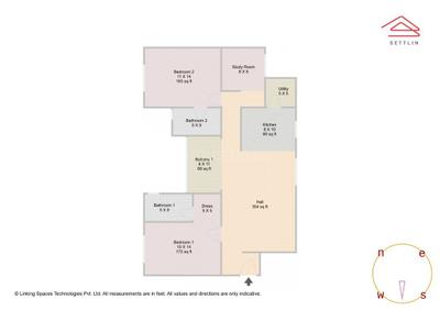 Image of 1453 Sq.ft 2.5 BHK Apartment / Flat for sale in High Cliff by Hiren Wahen Group, Panathur, Bengaluru for Rs. 18500000