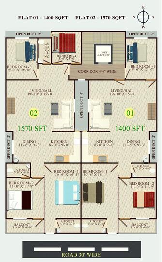 Neeraj Colony, Toli Chowki Floor Plan 1