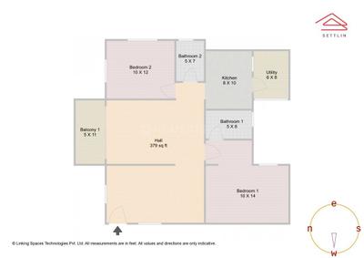 Image of 1270 Sq.ft 2 BHK Apartment / Flat for sale in Rayasandra, Bengaluru for Rs. 10550000