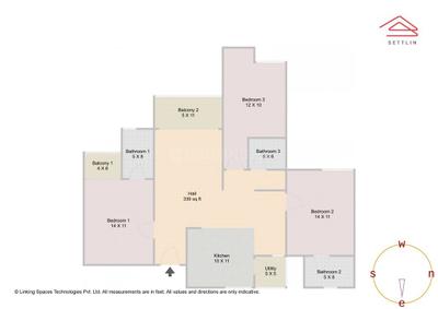 Image of 1664 Sq.ft 3 BHK Apartment / Flat for sale in Rohan Ekanta by Rohan Builders (I) Pvt Ltd, Varthur, Bengaluru for Rs. 24300000