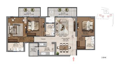 Pooja Room Image of 2099 Sq.ft 3 BHK Apartment / Flat for sale in Tonino Lamborghini Residences, Sector 71 Gurgaon for Rs. 45000000