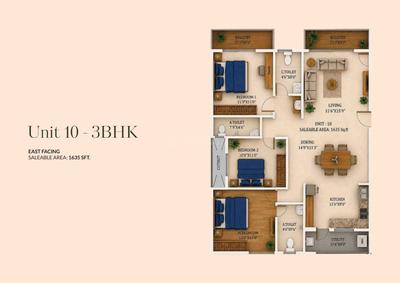 Image of 1220 Sq.ft 2 BHK Apartment / Flat for sale in Horamavu, Bengaluru for Rs. 10370000