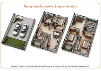 Floor Plan Image of 2400 Sq.ft 3 BHK Duplex for sale in Itkheda Aurangabad for Rs. 9800000