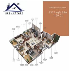 Image of 2317 Sq.ft 4 BHK Apartment / Flat for sale in Swawlambi Nagar, Nagpur for Rs. 16900000