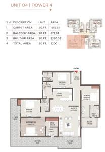 Image of 1657 Sq.ft 3 BHK Apartment / Flat for sale in Sams SG Nakshatra, Siddharth Vihar, Ghaziabad for Rs. 19800000